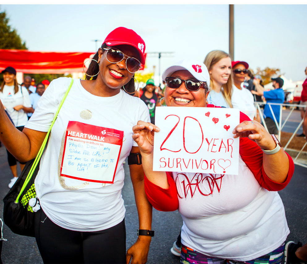 Participant celebrating during event walk